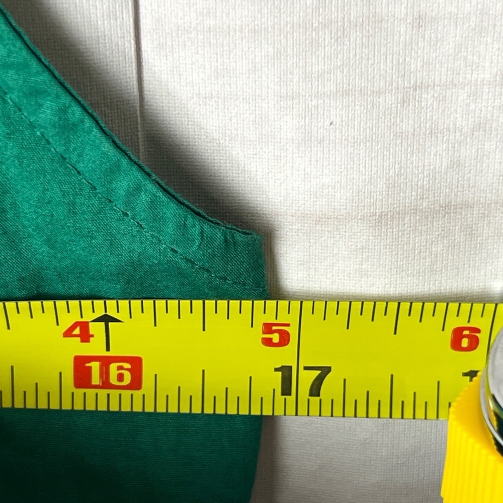 Celandine Dress Womens XS Green Cotton Poplin Midi Pockets Smocked Scoop Back - Picture 10 of 10